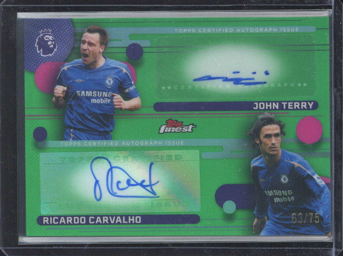 2025-26 Topps Finest Premier League John Terry / Ricardo Carvalho Dual Autograph /75 #FP-TC