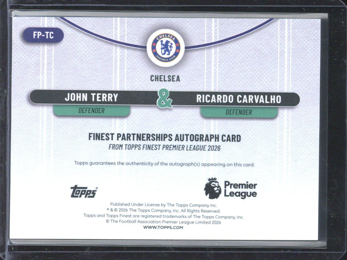 2025-26 Topps Finest Premier League John Terry / Ricardo Carvalho Dual Autograph /75 #FP-TC