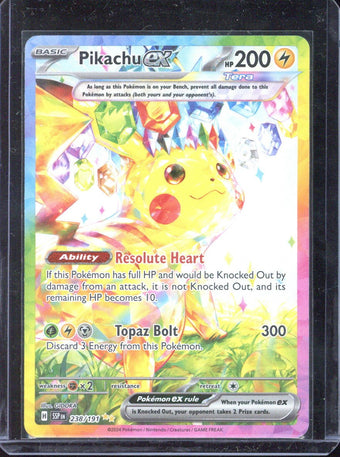 compare product 2024 Pokemon SSP EN Pikachu ex SIR #238