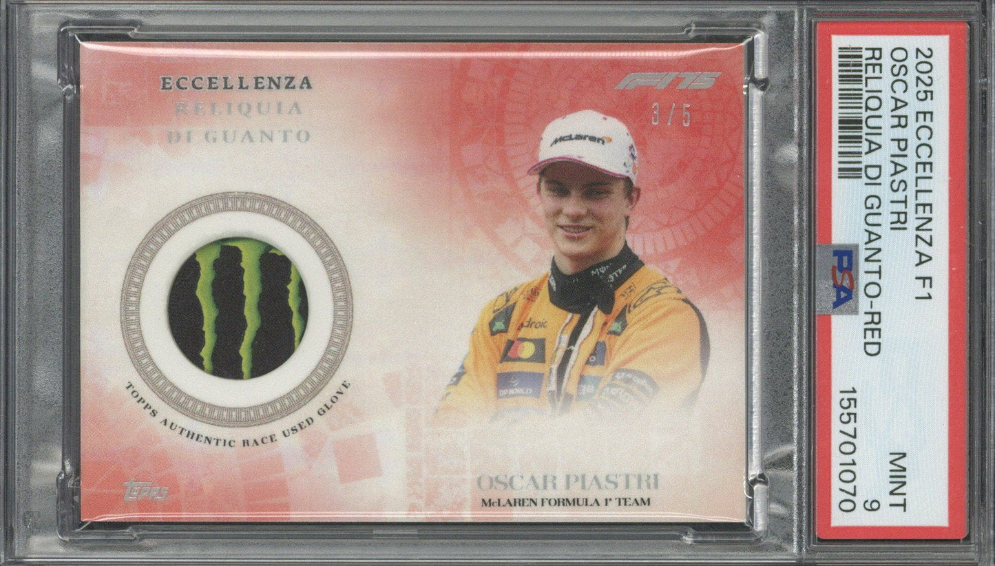 2025 Topps Eccellenza F1 Oscar Piastri Reliquia Di Guanto-Red PSA 9