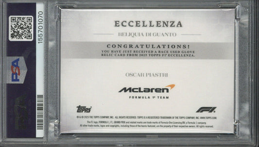 2025 Topps Eccellenza F1 Oscar Piastri Reliquia Di Guanto-Red PSA 9