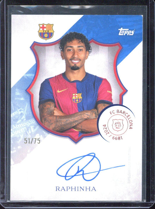 2024-25 Topps 125 Years Anniversary FC Barcelona Raphinha Autograph /75 #LA-RP