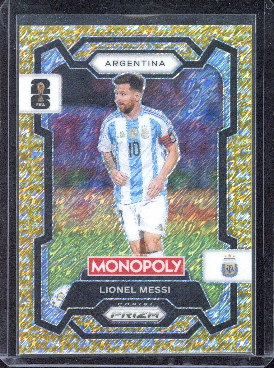 2026 Panini Monopoly Prizm World Cup Lionel Messi Gold Big Money Shimmer /500 #1