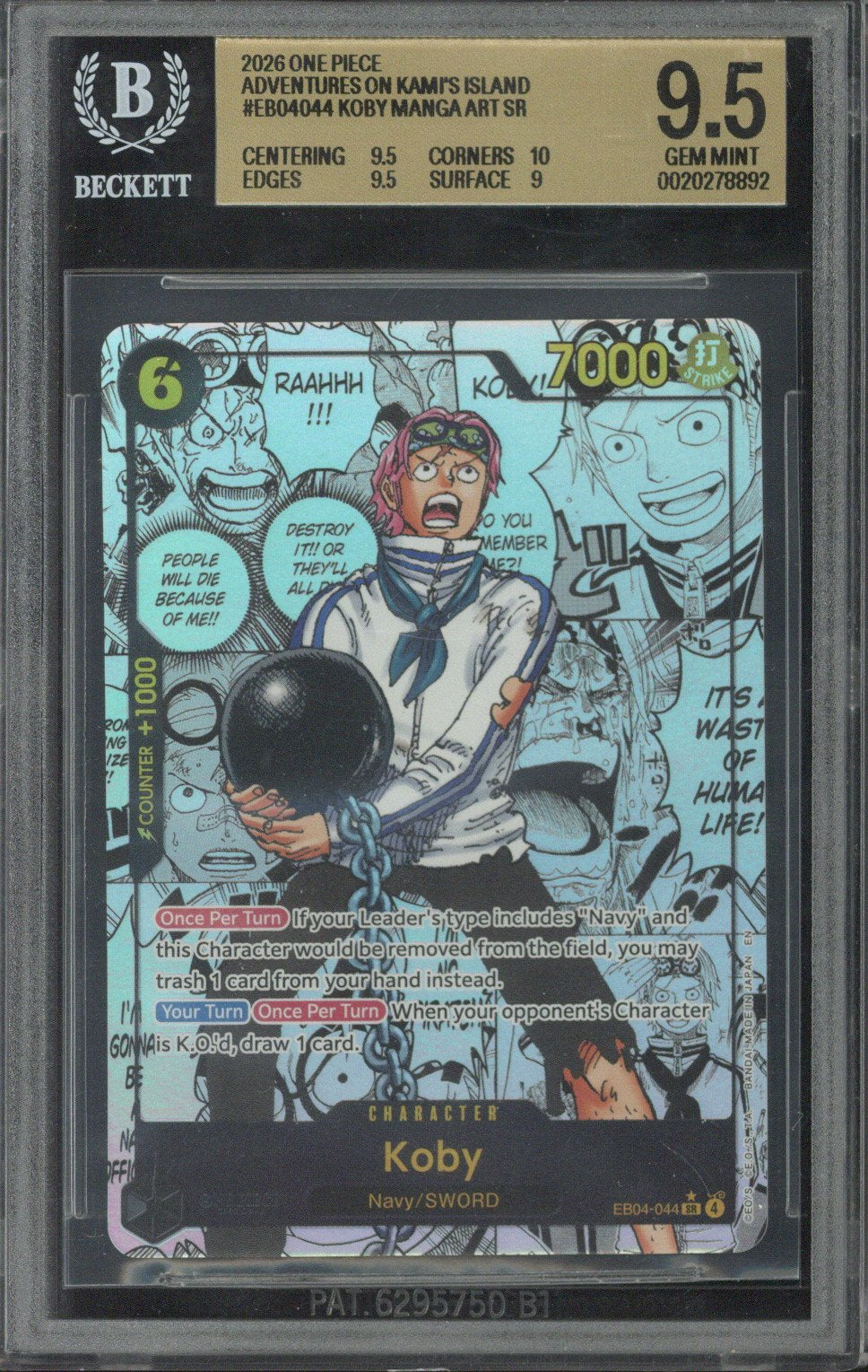 2026 One Piece EB04 Koby Manga Alternate Art #044 BGS 9.5