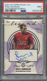 2021-22 Topps Pearl UCL Paul Scholes Autograph Purple /25 PSA 9