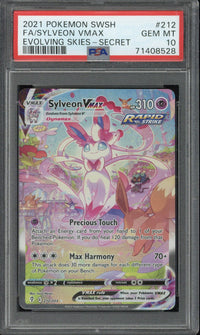 2021 Pokemon SWSH FA Sylveon VMAX Evolving Skies - Secret #212 PSA 10