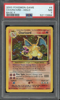 2000 Pokemon Game Charizard - Holo Base 2 #4 PSA 7