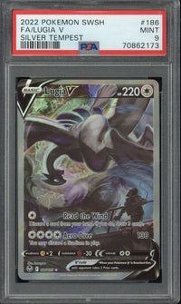 2022 Pokemon SWSH FA Lugia V Silver Tempest #186 PSA 9