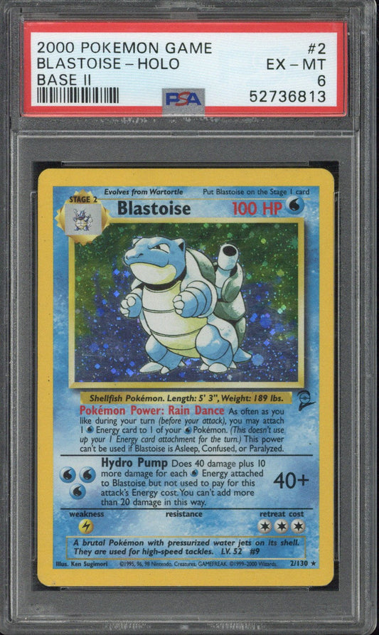 2000 Pokemon Game Blastoise - Holo Base 2 #2 PSA 6