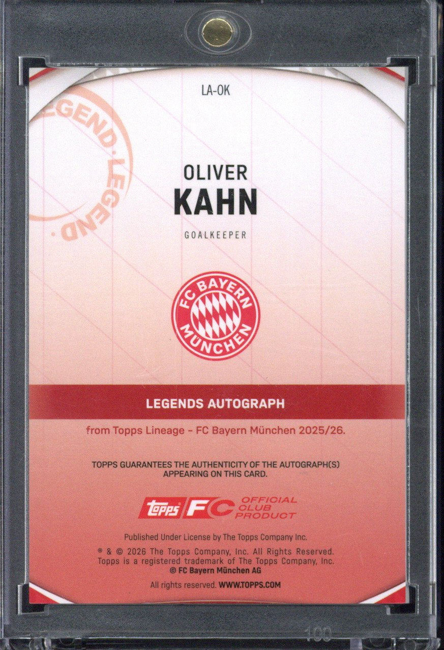 2025-26 Topps FC Bayern München Lineage Oliver Kahn Autograph /75 #LA-OK