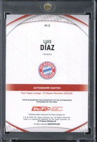 2025-26 Topps FC Bayern München Lineage Luis Diaz Autograph /50 #AK-LD