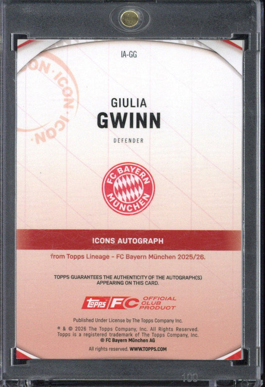 2025-26 Topps FC Bayern München Lineage Giulia Gwinn Autograph /34 #IA-GG