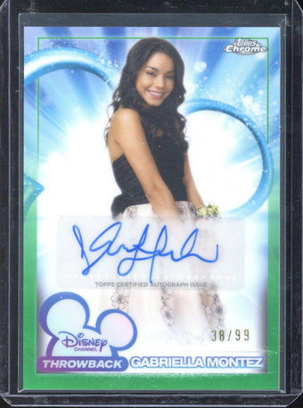 compare product 2026 Topps Disney Chrome Gabriella Montez Portrayed By Vanessa Hudgens Autograph /99 #DCA-VH