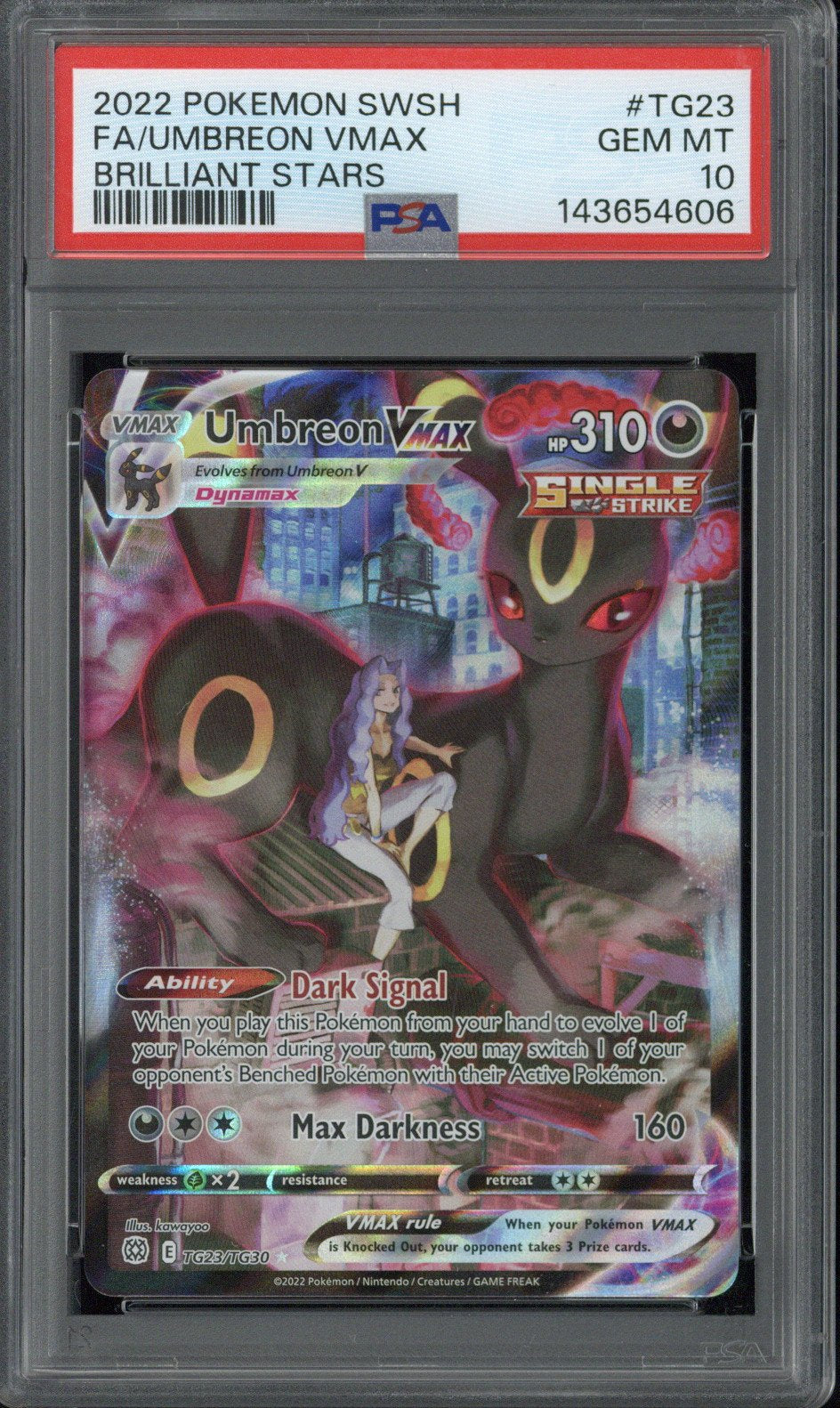 2022 Pokemon SWSH FA/Umbreon VMAX Brilliant Stars #TG23 PSA 10 - EU