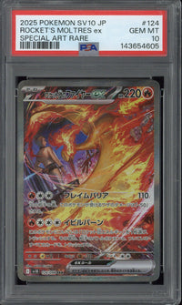 2025 Pokemon JPN. Rocket's Moltres EX #124 PSA 10 - EU