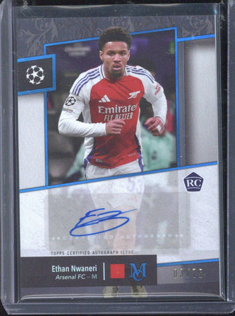 compare product 2024-25 Topps Museum Ethan Nwaneri Autograph /75
