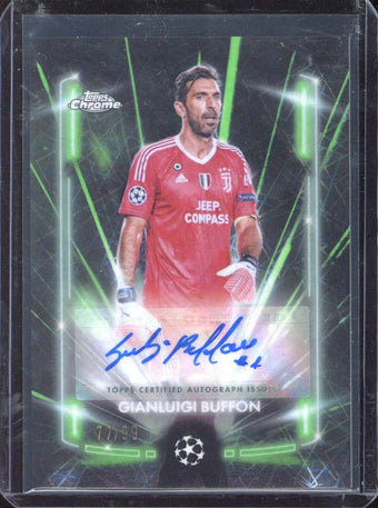 compare product 2024-25 Topps Chrome Gianluigi Buffon Autograph /99 Black Lazer