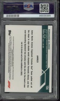 2023 Topps Sapphire Edition F1 Fernando Alonso /15 Black & White PSA 10