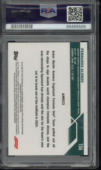 2023 Topps Chrome F1 Fernando Alonso Aqua Wave /150 PSA 10