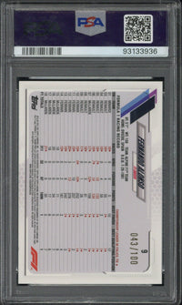 2021 Topps Chrome F1 Fernando Alonso /100 Sapphire Ed-Sp-Negative PSA 9