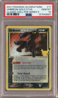 2021 Pokemon Celebrations Umbreon-Gold Star Classic Coll-POP Series 5 #17 PSA 10 - EU