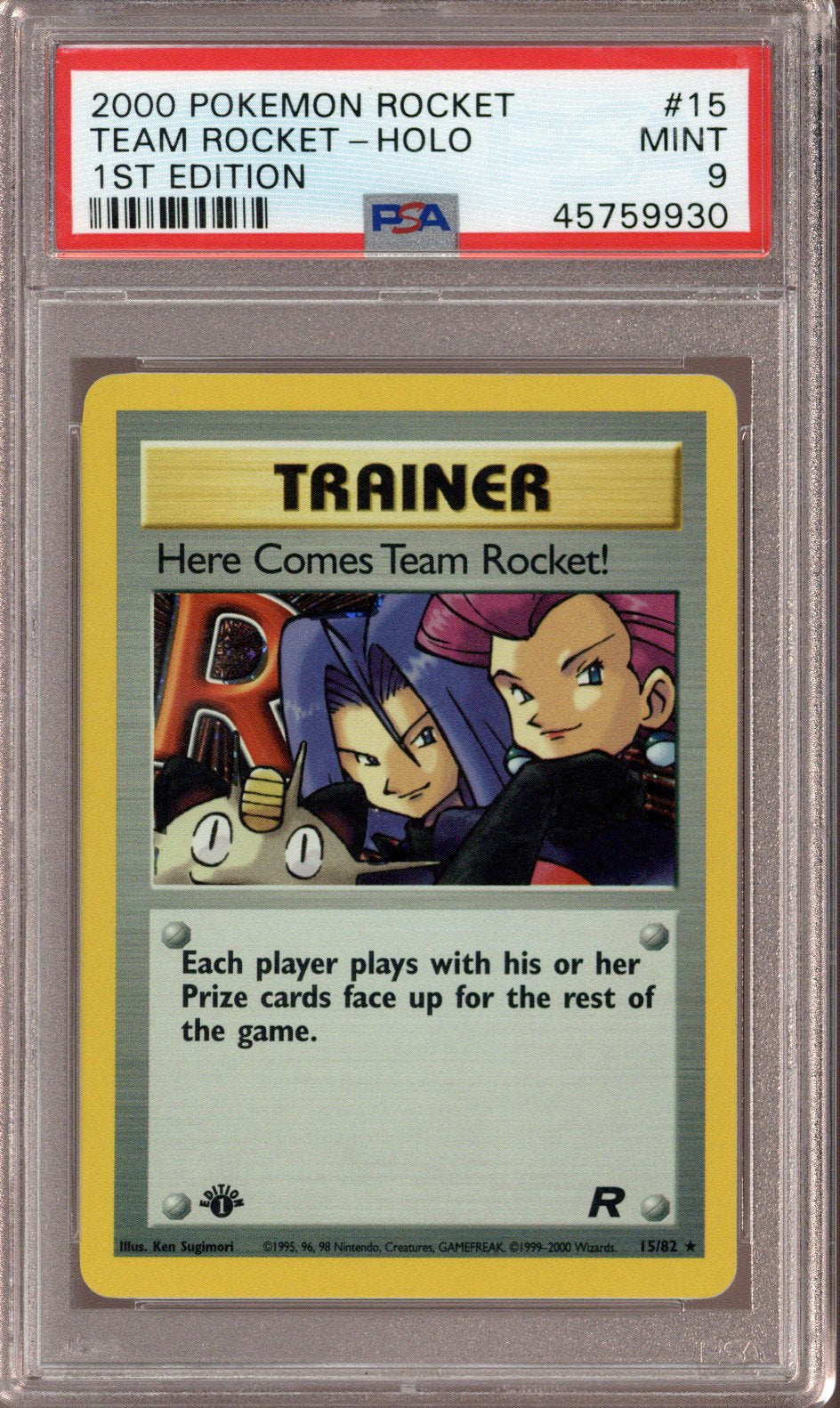 2000 Pokemon Rocket Team Rocket - Holo 1st Edition PSA 9 - EU