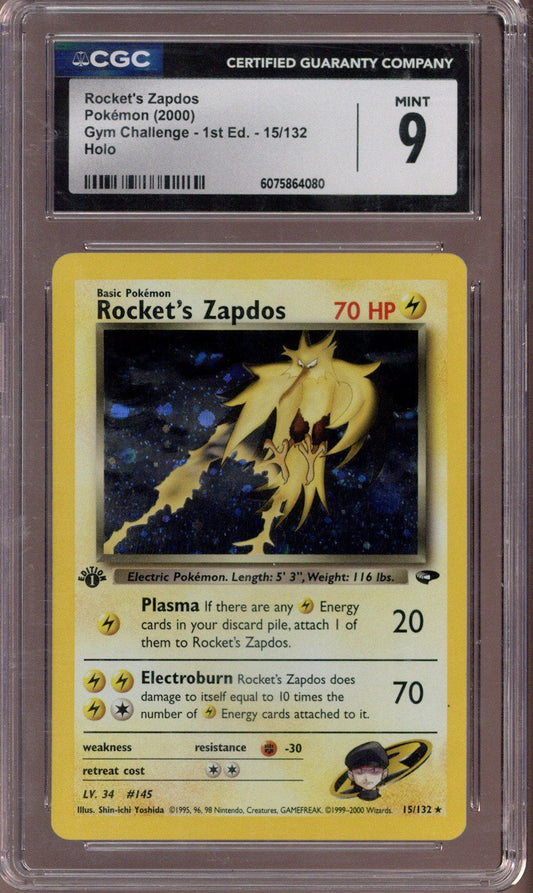 2000 Pokemon Gym Challenge Rocket's Zapdos CGC 9 - EU