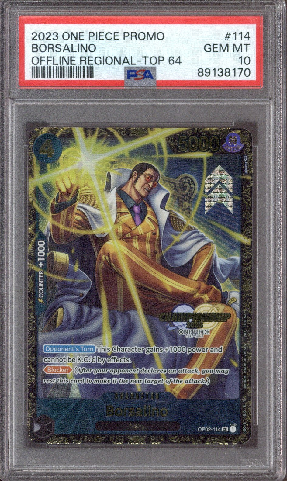 2023 One Piece Promo Borsalino Top 64 #114 PSA 10 - EU
