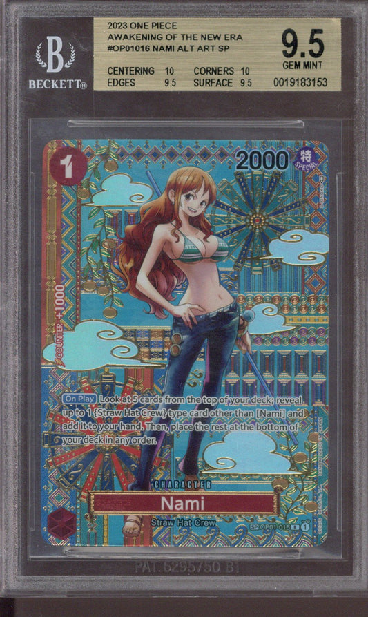 2023 One Piece Awakening Of The New Era OP01 Nami Alt Art Beckett 9.5 - EU