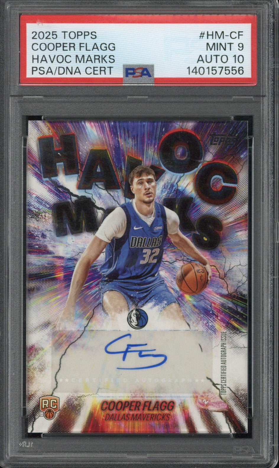 2025 Topps Cooper Flagg Havoc Marks Autograph #HM-CCF PSA 9 Auto 10