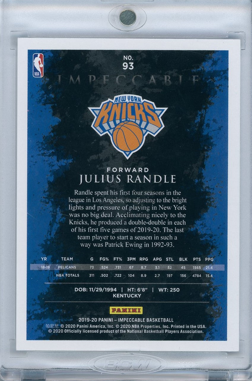2019/20 Panini Basketball Impeccable #93 Julius Randle 1/1