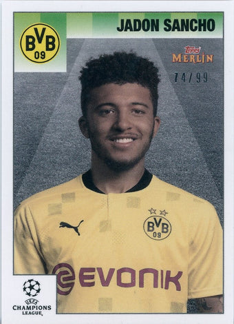 compare product 2020/21 Topps Soccer Heritage '95 #23 Jadon Sancho 74/99