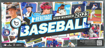 compare product 2023 Topps Heritage HIGH Number Baseball Hobby 12 Box Case
