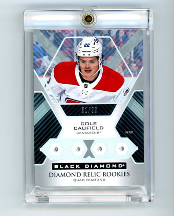 compare product Cole Caufield 2022 Upper Deck Black Diamond Quad Diamond Relic Rookies #'d 31/99