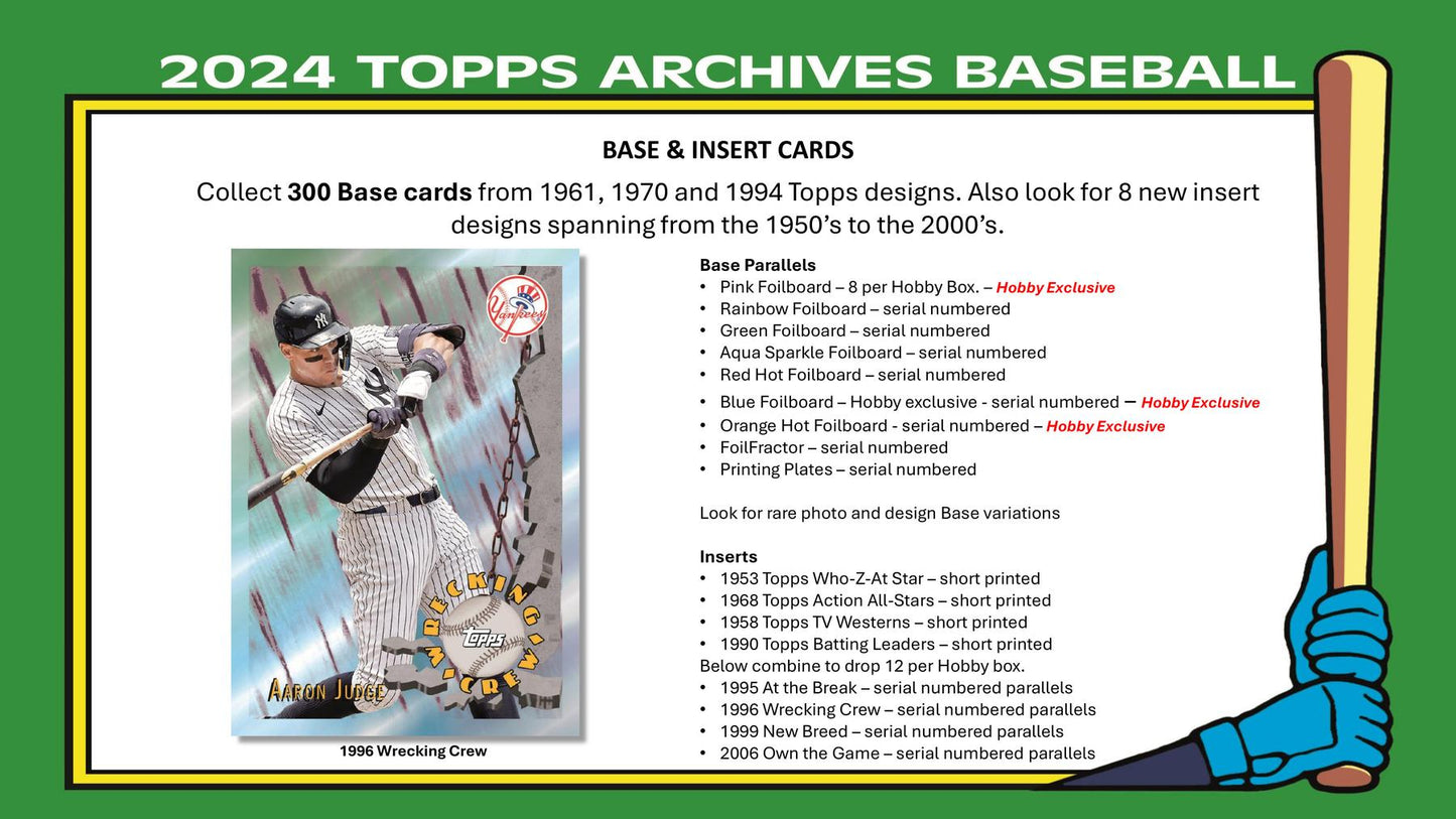 2024 Topps Archives Baseball Hobby Pack