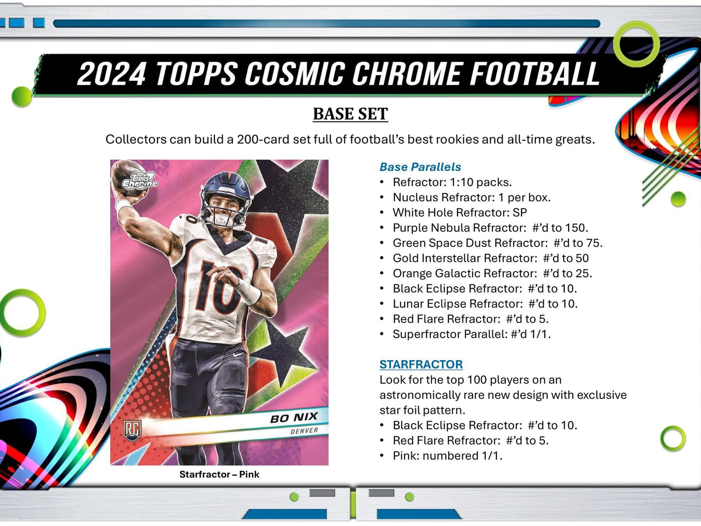 2024 Topps Cosmic Chrome Football Hobby Pack
