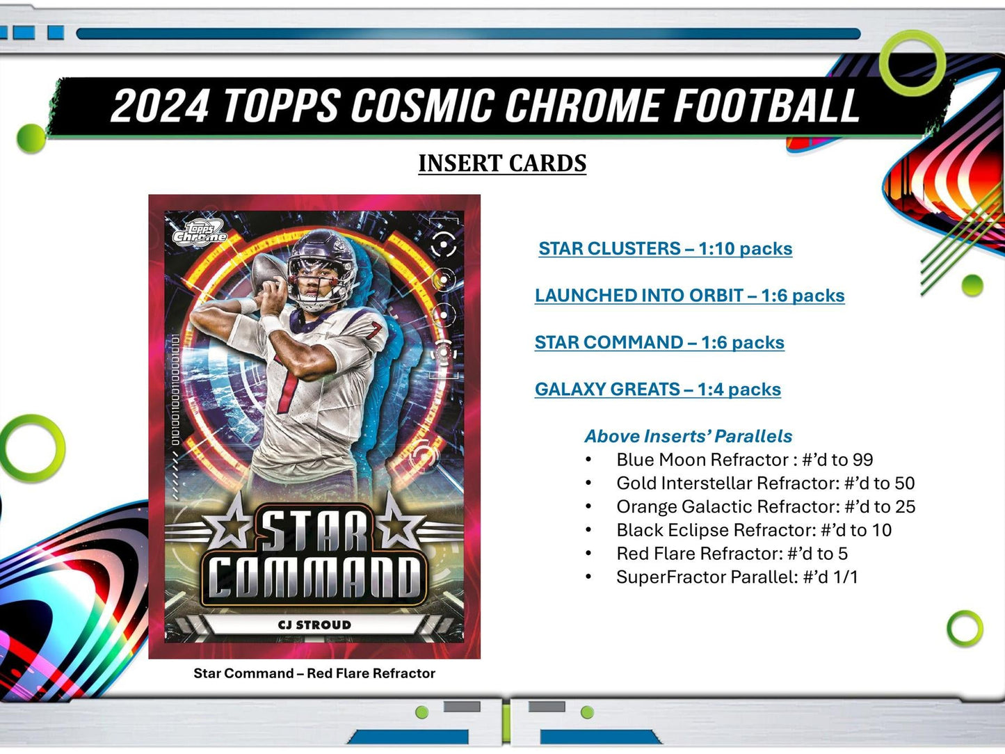 2024 Topps Cosmic Chrome Football Hobby Pack
