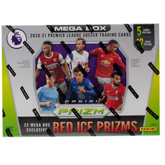 compare product 2020/21 Panini Prizm EPL Soccer Mega Box Red Ice 20 Box Case