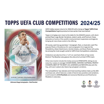 compare product 2024/25 Topps UEFA Club Competitions Soccer Hobby 12-Box Case