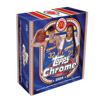 compare product 2024 Topps McDonalds All-American Chrome Basketball Mega 20 Box Case