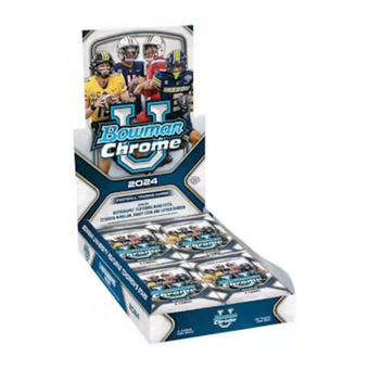 compare product 2024 Bowman University Chrome Football Hobby 12 Box Case