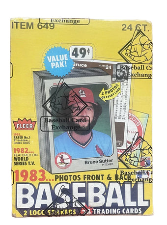 compare product 1983 Fleer Baseball Wax Box (BBCE Wrapped)