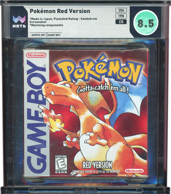 compare product 1998 POKEMON RED VERSION SANDSHREW NINTENDO GAME BOY GB WATA 8.5 CIB