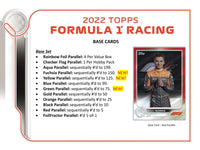 2022 Topps F1 Formula 1 Racing Hobby